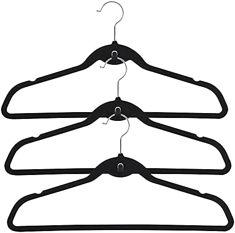Yaheetech 100 Pack Velvet Hangers, Non-Slip Cascading Design, Swivel Hook - Image 3
