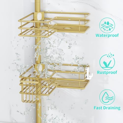HapiRm Corner Shower Caddy Shelves - Shower Rack with Toothbrush Holder - Image 5