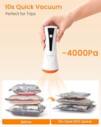 Vacuum Seal Bags for Clothing Travel with Rechargeable Cordless Pump, 15 Pack Compression Space Saver Bags for Packing, Luggage and Seasonal Storage - Image 3