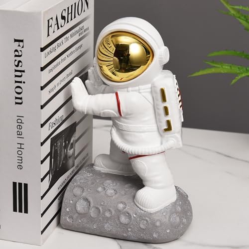 Space Decor Bookends, Fun Resin Astronaut Book Ends for Kids - Image 4