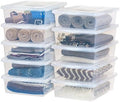 IRIS USA 10-Pack 28 Qt Storage Bins with Lids, Clear, Stackable by IRISUSA