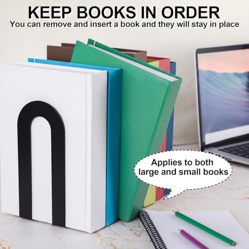 Chunful 10 Pcs Black Metal BookEnds Shelves, 7.5 x 5.75 x 3.5 in - Image 4