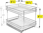 LYNK PROFESSIONAL® Pull Out Spice Organization for Cabinets - 8-3/8 inch Wide – Spice Rack for Inside Cabinets, Slide Out Spice Rack Organizer for cabinet – Pull Out Spice Rack, Sliding 2 Tier Chrome - Image 5