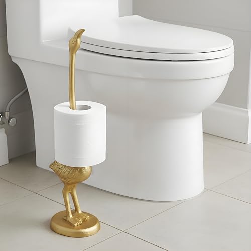 Flamingos Paper Towel Holder Cast Iron Paper Towel Holder Funny Toilet Paper Holder for The Floor or Counter in The Kitchen or Bathroom Bronze Rustic - Image 4