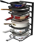 6-Tier Multifunctional Adjustable Pan & Pot Rack for Cabinet, Countertop Organizer, Pot Organizer for Kitchen Organization & Storage, Pot Lid Organizer (Black) by Supfirm