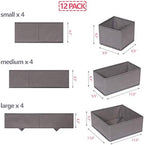 DIOMMELL 12 Pack Foldable Cloth Storage Box Closet Dresser Drawer Organizer Fabric Baskets Bins Containers Divider for Baby Clothes Underwear Bras Socks Lingerie Clothing,M Grey 444 - Image 2
