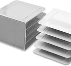 Acrimet 4-Section File Sorter Vertical, Metal Desktop Organizer, White - Image 2