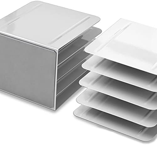 Acrimet 4-Section File Sorter Vertical, Metal Desktop Organizer, White - Image 2