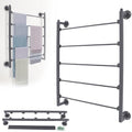 LYNICESHOP Wall Mounted Scarf Display Rack, 5-Tier Black Steel Organizer for Scarves, Belts & Towels, Modern Space-saving Design for Home and Shops (BLACK) by LYNICESOP