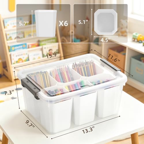 Citylife 17QT Craft Organizers and Storage bins with Lids, Marker Organizer - Image 3