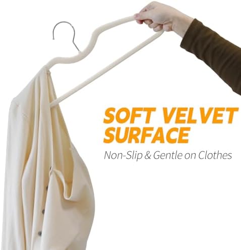 30 Pack Velvet Hangers, Short Neck Non Slip Slim Hangers with 360° Swivel Hook, Space Saving Clothes Hangers for Shirts, Dresses, Sweaters, White - Image 3