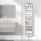 Mefirt Over The Door Organizer, 7 Tier Door Hanging Organizers with 7 Large Pockets 12 Side Pockets, Behind Door Storage Hanging Shelves for Closet Bathroom Bedroom Nursery - Image 2