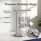 Hoimpro Hand Towel Holder Stand Towel Bar Rack Countertop Brushed Nickel - Image 5