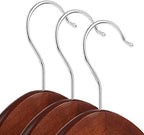 Casafield - 40 Walnut Wooden Suit Hangers - Premium Lotus Wood with Notches & Chrome Swivel Hook for Dress Clothes, Coats, Jackets, Pants, Shirts, Skirts - Image 2