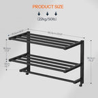HOOBRO 23.8" Towel Rack for Bathroom, 3 Tier Towel Shelf with Tower Bars, Bathroom Storage Organizer for Towels and Toiletries, Towel Holder Wall Mounted with 2 Hooks, Black BK08LB01 - Image 2