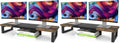 WESTREE Dual Monitor Stand Riser, Wood and Steel Multi-Purpose Desktop Storage Stand for 2 Monitors for Computer, Laptop, Printer, TV, Rustic Brown (Pack of 2) by WESTREE
