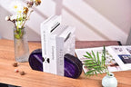 AMOYSTONE Purple Agate Bookends Durable Crystal Book Ends for Study Shelves - Image 5