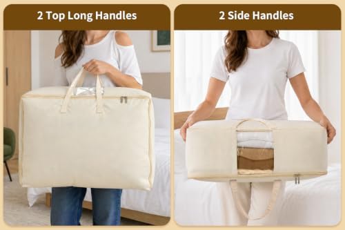 Soft Canvas Storage Bags for Comforters, Blankets, Beddings, Quilt, Clothes - Image 6