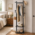 Taitiy Small Clothes Rack Solid Wood Coat Rack Freestanding with Wheels by Taitiy