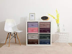 YueYue Foldable Fabric Closet Organizer Bins Box Storage - 4 Pack 12.4 X 12 X 6.7 Inch Storage Bins With Lids 4 Light Color Basket Boxes - Bins Storage Box Collapsible Cloth Home Lid - Image 2