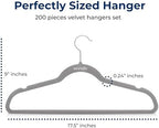 SereneLife Velvet Hangers – 200 Pack, Slim & Space Saving for Closets - Image 2