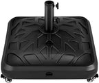 Yaheetech 123lbs Capacity Fillable Mobile Umbrella Base, Checkered, Black by Yaheetech