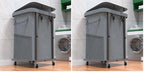 40 Gal(150L) Laundry Basket with Lid, Rolling Laundry Hamper with Wheels, Dirty Clothes Hamper with Metal Frame and Removable Bag Design, Suitable for Laundry Room, Bedroom - Grey (Pack of 2) by Unlockyourhomestoragelife