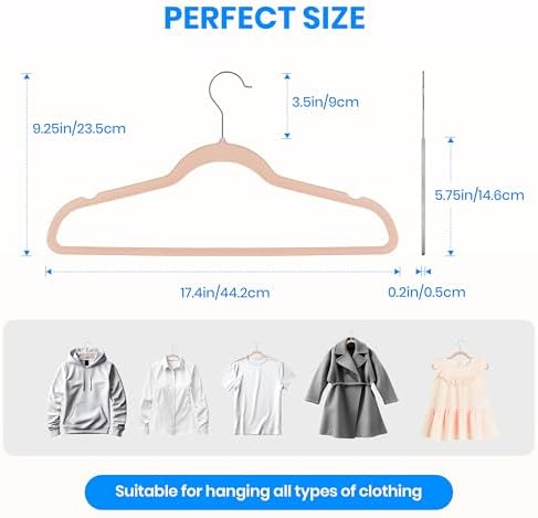 YSSOA Velvet Hangers 50 Pack, Non-Slip Clothes Hangers with Shoulder Notches, 360° Swivel Hooks, Heavy Duty Standard Hanger for Closet Space Saving, Pink - Image 2