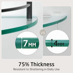 KES Bathroom Glass Corner Shelf Tempered Glass Shelf with Rail Wall Mount Corner Shelf SUS 304 Stainless Steel Matte Black 2 Pack, BGS2101A-BK-P2 - Image 5