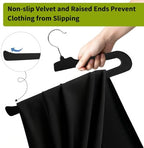 ManGotree Non Slip Velvet Pants Hangers Felt Jean Hangers 20 Pack Black - Image 5