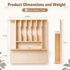 Briwooody Trim-to-Fit Silverware Drawer Organizer with 9 Compartments - Image 2