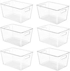 YIHONG 36 Pack Clear Pantry Organizer Bins, Plastic Containers with Handle for Kitchen,Freezer,Cabinet,Closet,Bathroom Under Sink Storage by YIHONG