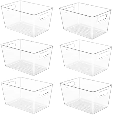 YIHONG 36 Pack Clear Pantry Organizer Bins, Plastic Containers with Handle for Kitchen,Freezer,Cabinet,Closet,Bathroom Under Sink Storage by YIHONG