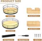 Snack Organizer - Versatile Snack Storage 2 Tier Lazy Susan with Convenient Grab-and-Go Design, Wood and Metal Snack Holder for Home, Office, Breakroom, 12.13" L x 12.13" W x 12.56" H - Image 4