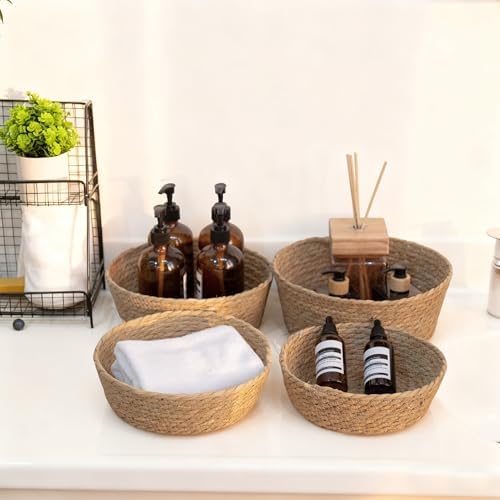 KINGWILLOW Woven Basket Set, Round Storage Organizer, Set of 4 - Image 2
