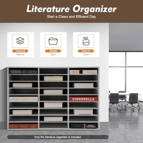 27 Slot Literature Organizer, Wooden Mail Sorter for Classroom - Image 5