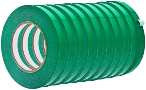 WOD Dark Green 10 Pack, Poly Bag Sealer Tape - 1/2 inch x 180 yds. for Color Coding Age of Perishables, Food Storage, Pack,Aging and Sealing Meat, Candy, or Gifts BSTC22PVC by WODTape