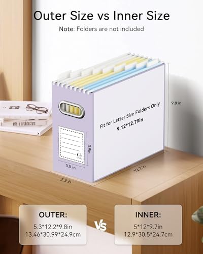 Oterri Portable Collapsible Cardboard File Box with Handle for Letter-Size - Image 2