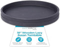 BIRDROCK HOME Wooden Lazy Susan Turntable - Spice Rack Organizer for Kitchen Table, Dining, Pantry and Countertop - Rotating Tray for Condiments - with Burnished Iron Accents - 18" Large, Matte Black by BIRDROCKHOME