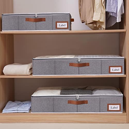 Yawinhe 27L Under Bed Storage,2 Pack Collapsible Container Bags,Grey - Image 2