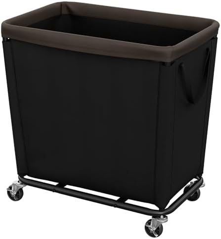 StorageWorks Laundry Hamper with Wheels, 310L Large Black Basket Cart by StorageWorks