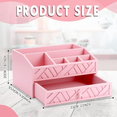 Marsui Wood Paper Plate Dispenser for Countertop, Pink - Image 2