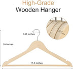 TOPIA HANGER Unfinished Natural Wooden Hangers 30 Pack- 360° Swivel Hook and Smoothly Cut Shoulder Notches-Premium Wood Clothes Hangers for Suit, Coat, Jacket, Pant, Camisole-CT10N30 - Image 6