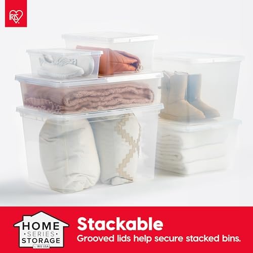 IRIS USA 20-Pack 6 Qt Storage Bins with Lids, Clear, Stackable - Image 6
