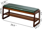 Solid Wood Shoe Rack Bench with Flip-Top Storage, Green, 39.4'' - Image 3