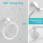 BGL Bathroom Accessories Set, White Paint Expandable Towel Bar 4-Piece Bathroom Accessory Set Wall Mounted Towel Ring Robe Hook Toilet Paper Holder Towel Holder - Image 6