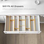 EcoFives Adjustable Bamboo Drawer Dividers with Inserts, Expandable Spring-Loaded Drawer Organizer for Kitchen, Clothes, Tools, Silverware, Bamboo Organizer Separators - 6 Large Pieces - Image 6