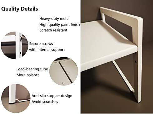 Expandable Cabinet Shelf 10.6"D Adjustable Countertop Riser Rack White - Image 4