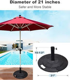 Koutemie Umbrella Base Outdoor Patio, Patio Umbrella with Stand, 21 Inches - Image 2