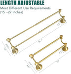 Hoimpro Double Towel Bar Towel Rack for Bathroom Wall Mounted Brushed Gold - Image 4